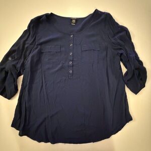 Torrid Deep Blue Button Down Shirt